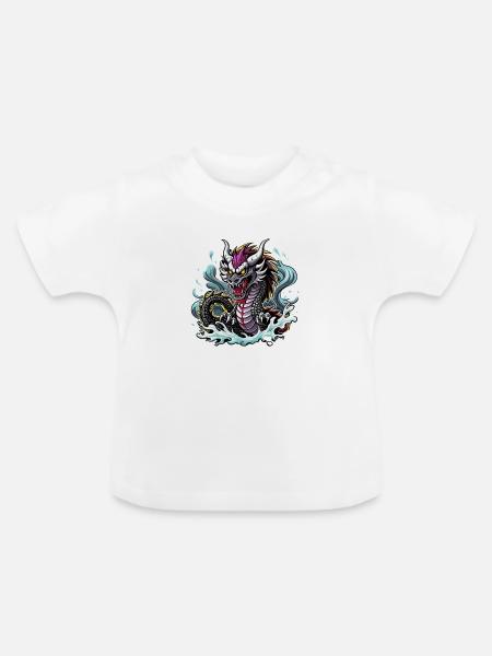 chinese dragon - Baby Bio-T-Shirt mit Rundhals - Weiß