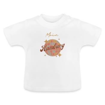 Moin Hamburg City Stadt Retro Vintage - Baby Bio-T-Shirt mit Rundhals - Weiß - Vorne