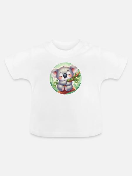 glücklicher Koalabär Koala - Baby Bio-T-Shirt mit Rundhals - Weiß
