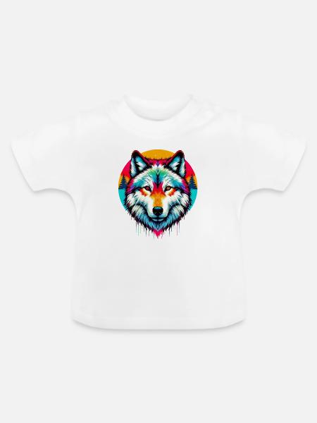 Wolf - Baby Bio-T-Shirt mit Rundhals - Weiß