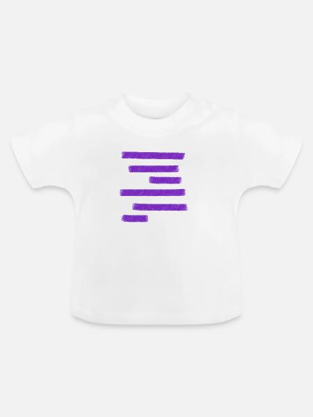 Lila Farbbalken - Baby Bio-T-Shirt mit Rundhals - Weiß
