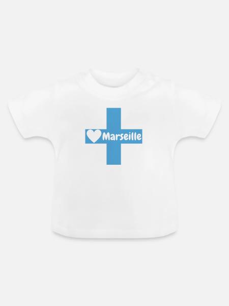 Marseille - Baby Bio-T-Shirt mit Rundhals - Weiß