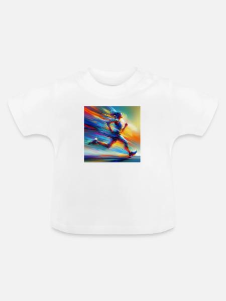Laufende Frau 2 - Baby Bio-T-Shirt mit Rundhals - Weiß