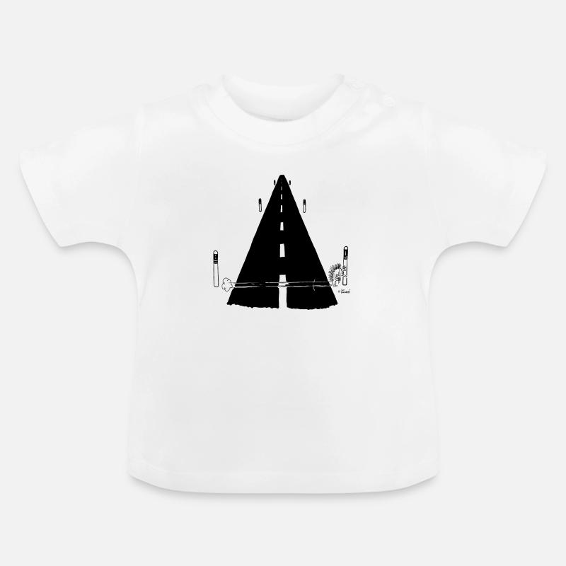 Kurti Igel Comic - Baby Bio-T-Shirt mit Rundhals - Weiß