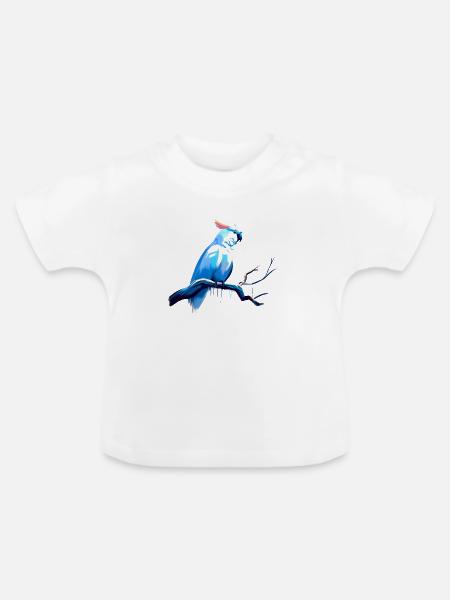 Kakadu auf Ast - Baby Bio-T-Shirt mit Rundhals - Weiß