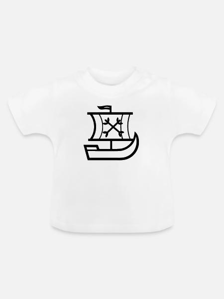Piratenschiff - Baby Bio-T-Shirt mit Rundhals - Weiß