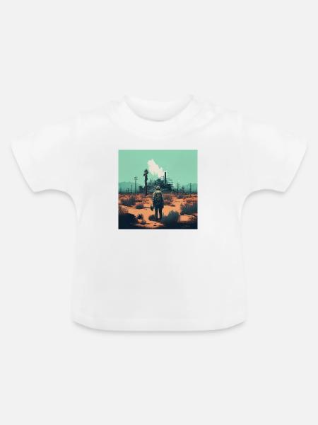 Wüstenwanderer - Baby Bio-T-Shirt mit Rundhals - Weiß