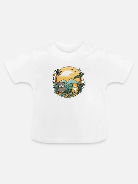Süße Bären - Baby Bio-T-Shirt mit Rundhals - Weiß