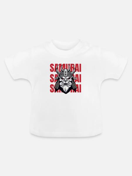 Samurai - Baby Bio-T-Shirt mit Rundhals - Weiß