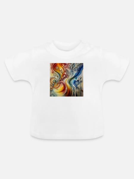 Aetherische Fusion - Abstraktes Gemälde - Baby Bio-T-Shirt mit Rundhals - Weiß
