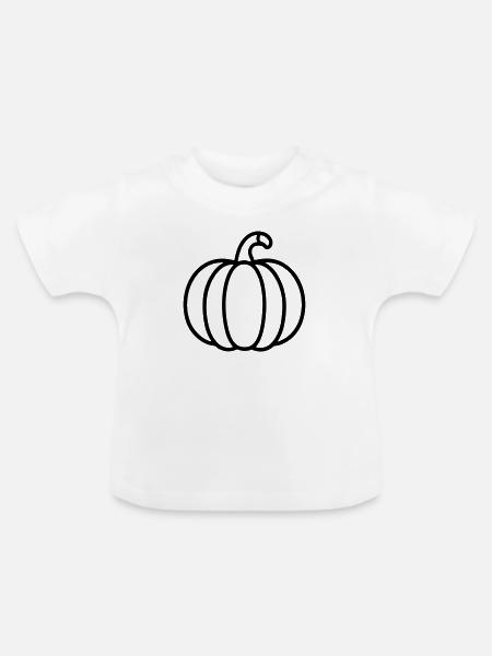 Kürbis - Baby Bio-T-Shirt mit Rundhals - Weiß