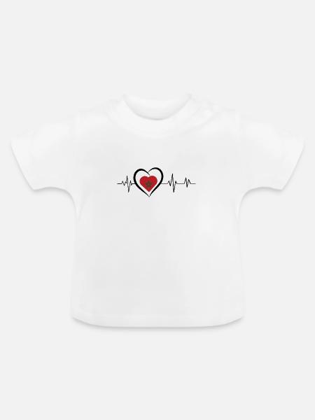 Herzschlag Marokko - Baby Bio-T-Shirt mit Rundhals - Weiß