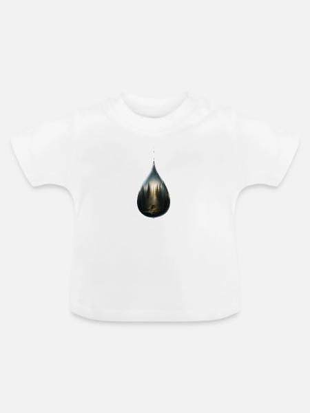 Waldblick Riss - Baby Bio-T-Shirt mit Rundhals - Weiß