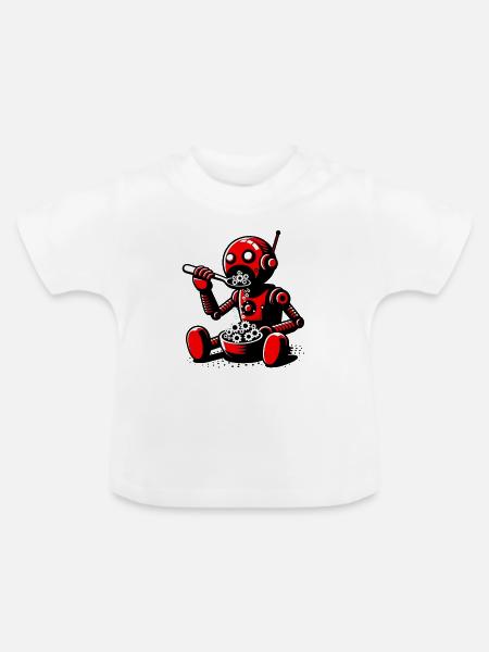 Marsianischer außerirdischer Alien-Roboter - Baby Bio-T-Shirt mit Rundhals - Weiß