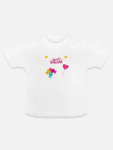 süße Träume - Baby Bio-T-Shirt mit Rundhals - Weiß