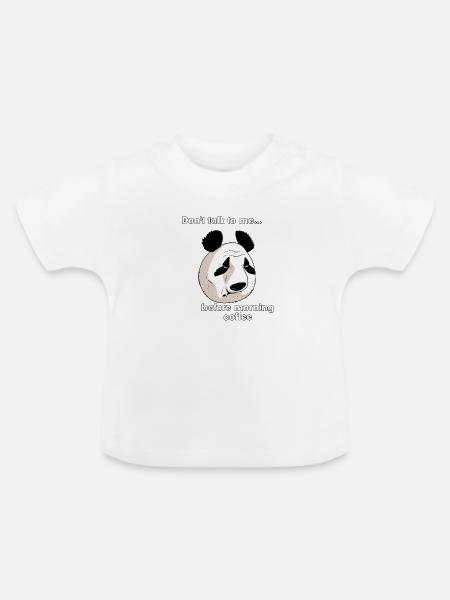Morgenkaffee (englische Version) - Baby Bio-T-Shirt mit Rundhals - Weiß