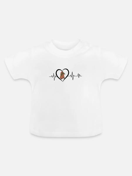 Murmeltier-Herzschlag - Baby Bio-T-Shirt mit Rundhals - Weiß