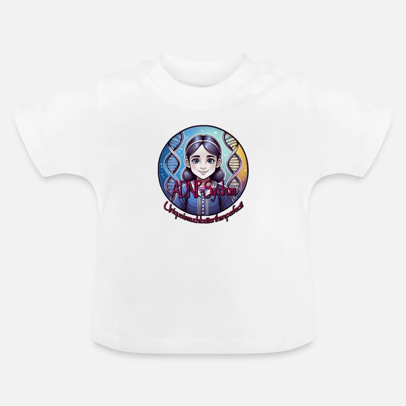 Syndrome ADNP Filles - T-shirt bio col rond Bébé - blanc