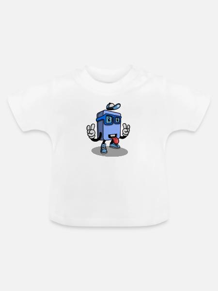 Lustiger Charakter - Baby Bio-T-Shirt mit Rundhals - Weiß