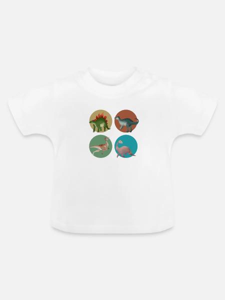 Dinosaurier-Entdecker - Baby Bio-T-Shirt mit Rundhals - Weiß