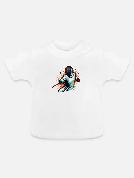 Fechten, Kampfkunst - Baby Bio-T-Shirt mit Rundhals - Weiß