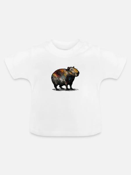 Cabybara - Baby Bio-T-Shirt mit Rundhals - Weiß