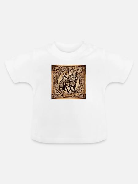 Maya Wolf - Baby Bio-T-Shirt mit Rundhals - Weiß