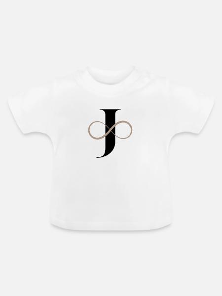 Unendlicher Buchstabe - Baby Bio-T-Shirt mit Rundhals - Weiß