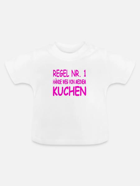 Kuchen - Baby Bio-T-Shirt mit Rundhals - Weiß