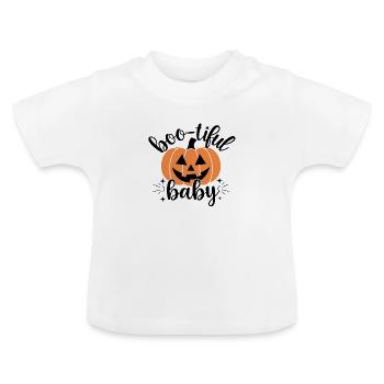 Boo-tiful Bébé Citrouille d’Halloween - T-shirt bio col rond Bébé - blanc - Devant
