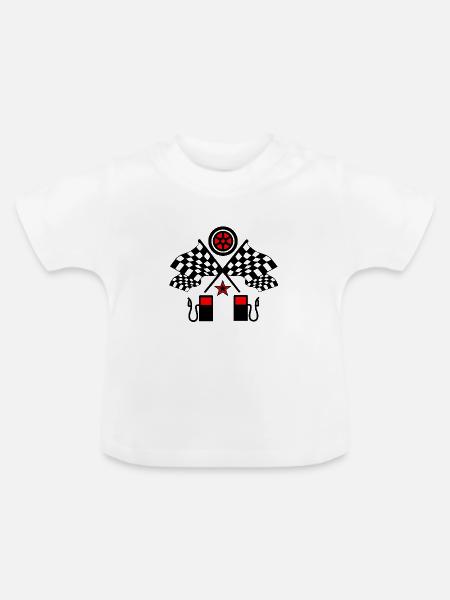 Auto - Baby Bio-T-Shirt mit Rundhals - Weiß