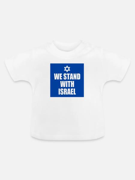 We stand with israel - Baby Bio-T-Shirt mit Rundhals - Weiß