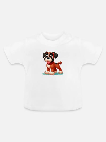 Schachtel - Baby Bio-T-Shirt mit Rundhals - Weiß
