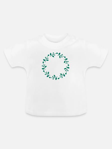 Weihnachtskranz - Baby Bio-T-Shirt mit Rundhals - Weiß