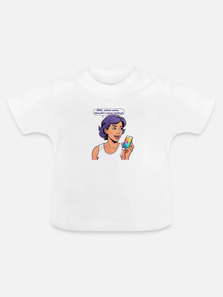 Siri Lebensberater - Baby Bio-T-Shirt mit Rundhals - Weiß