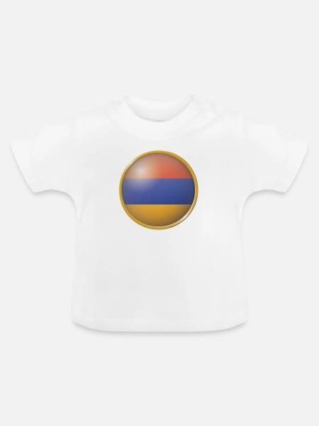 Armenien Emblem - Baby Bio-T-Shirt mit Rundhals - Weiß