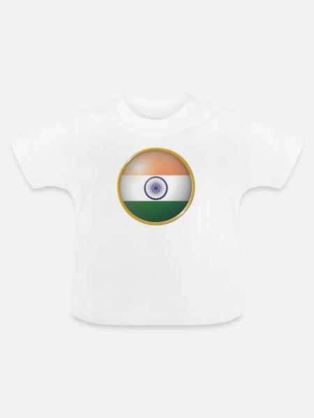 Indien Emblem - Baby Bio-T-Shirt mit Rundhals - Weiß