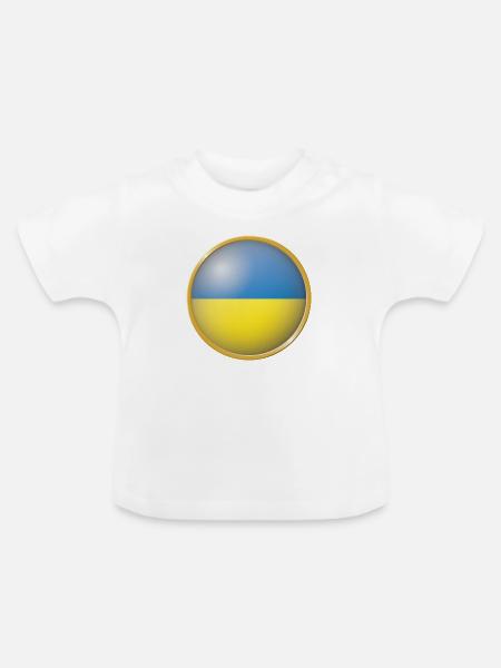 Ukraine Emblem - Baby Bio-T-Shirt mit Rundhals - Weiß