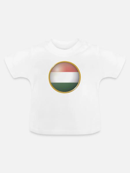 Ungarn Emblem - Baby Bio-T-Shirt mit Rundhals - Weiß