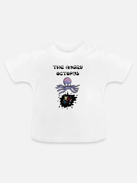 Der wütende Oktopus - Baby Bio-T-Shirt mit Rundhals - Weiß
