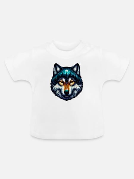 Wolf - Baby Bio-T-Shirt mit Rundhals - Weiß