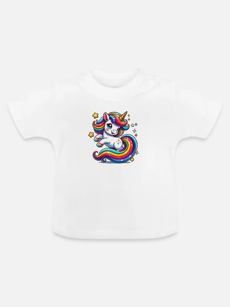 Unicorn - Baby Bio-T-Shirt mit Rundhals - Weiß