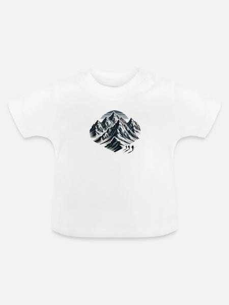 Berge Bergtour Extremsport - Baby Bio-T-Shirt mit Rundhals - Weiß