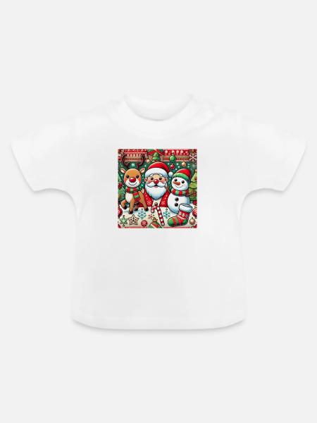 Weihnachtsdesigns - Baby Bio-T-Shirt mit Rundhals - Weiß