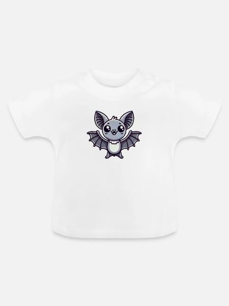 fledermaus - Baby Bio-T-Shirt mit Rundhals - Weiß