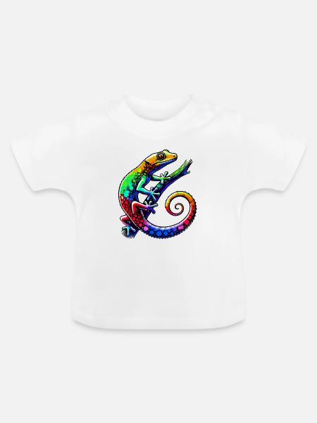 Gecko - Baby Bio-T-Shirt mit Rundhals - Weiß