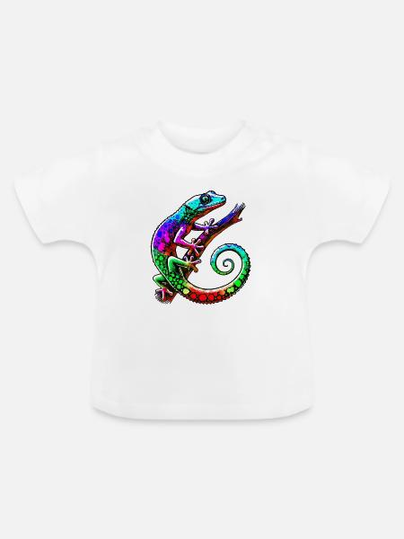 Gecko - Baby Bio-T-Shirt mit Rundhals - Weiß