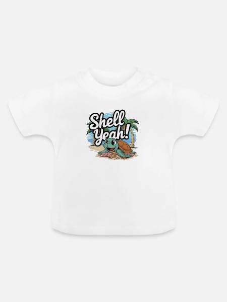 Shell Yeah - Baby Bio-T-Shirt mit Rundhals - Weiß