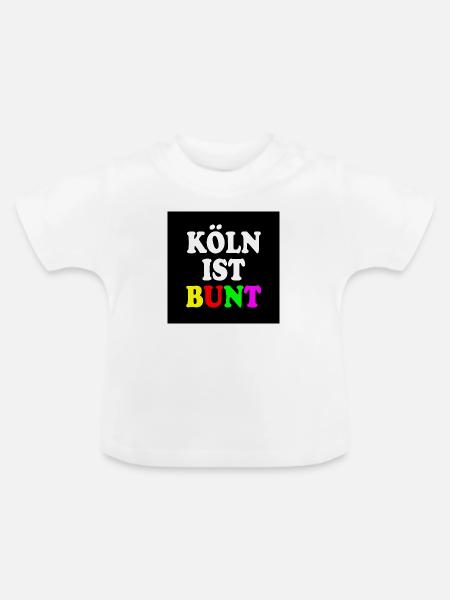 Köln ist bunt - Baby Bio-T-Shirt mit Rundhals - Weiß