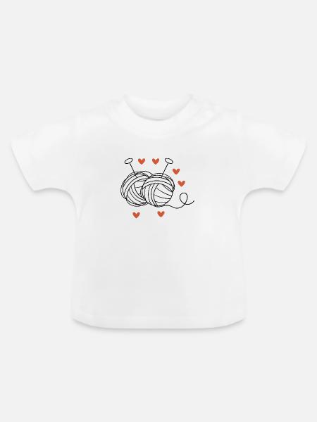 Stricken Stricken Häkeln Stricker - Baby Bio-T-Shirt mit Rundhals - Weiß